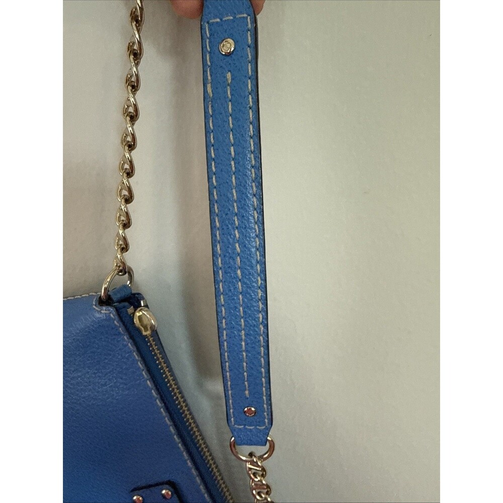 Kate Spade Wellesley Byrd Leather Purse With Gold Chain Handbag omegablue - Picture 5 of 10